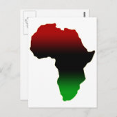 Rote, schwarze und grüne Afrika-Form Postkarte (Vorne/Hinten)