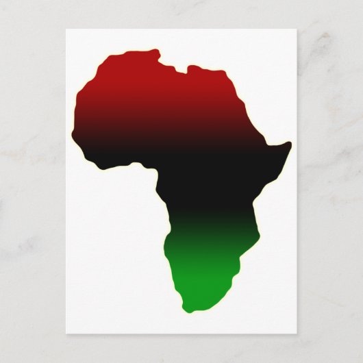 Rote, schwarze und grüne Afrika-Form Postkarte (Vorderseite)