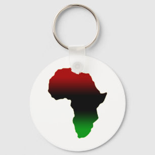 Rote, schwarze und grüne Afrika-Form Schlüsselanhänger