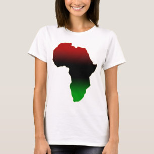 Rote, schwarze und grüne Afrika-Form T-Shirt