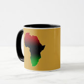 Rote, schwarze und grüne Afrika-Form Tasse (Vorderseite Links)