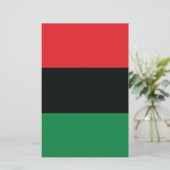Rote, Schwarze und Grüne Flagge Briefpapier (Stehend Vorderseite)
