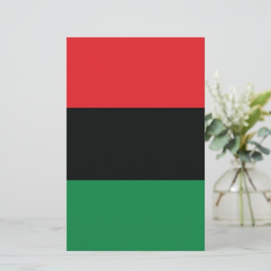 Rote, Schwarze und Grüne Flagge Briefpapier (Stehend Vorderseite)
