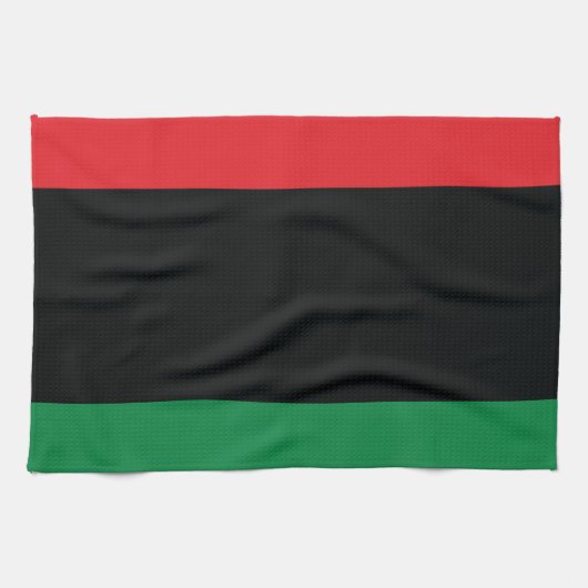 Rote, schwarze und grüne Flagge Geschirrtuch (Horizontal)
