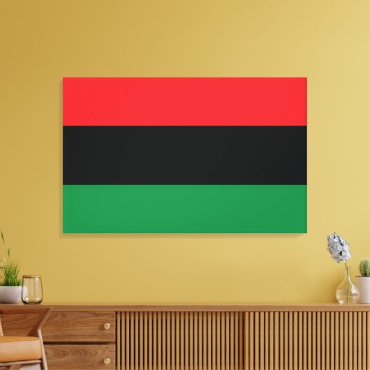 Rote, Schwarze und Grüne Flagge Leinwanddruck (Insitu (Wohnzimmer))