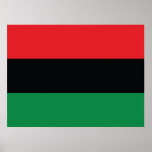 Rote, Schwarze und Grüne Flagge Poster
