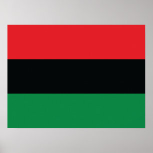 Rote, schwarze und grüne Flagge Poster