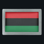Rote, schwarze und grüne Flagge Rechteckige Gürtelschnalle<br><div class="desc">Die 3 Pan-Afrikanischen Farben auf der Flagge stellen dar: ROT: das Blut, das alle Leute der Herkunft des schwarzen Afrikaners vereinigt und Halle für Befreiung; SCHWARZES: schwarze Menschen, deren Bestehen als Nation, obwohl nicht ein Nationalstaat, durch das Bestehen der Flagge bestätigt wird; und GRÜN: der reichliche natürliche Reichtum von Afrika....</div>