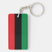 Rote, schwarze und grüne Flagge Schlüsselanhänger (Rückseite)
