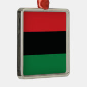 Rote, Schwarze und Grüne Flagge Silbernes Ornament (Rechts)