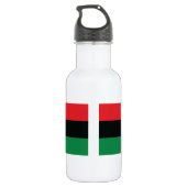 Rote, Schwarze und Grüne Flagge Trinkflasche (Rückseite)