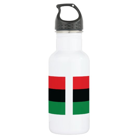Rote, Schwarze und Grüne Flagge Trinkflasche (Rückseite)