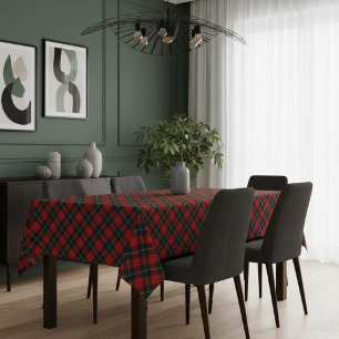 Rote, schwarze und grüne gemusterte Esstischdecke Tischdecke