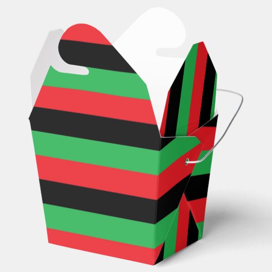 Rote, schwarze und grüne Streifen Geschenkschachtel (Geöffnet)