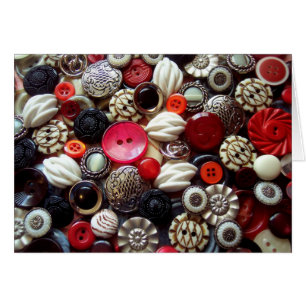 Rote schwarze und silberne Knopf-Collage