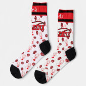Rote, Schwarze und Weiße Cheerleader Girl Socken (Linkes Detail)
