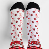 Rote, Schwarze und Weiße Cheerleader Girl Socken (Oben)