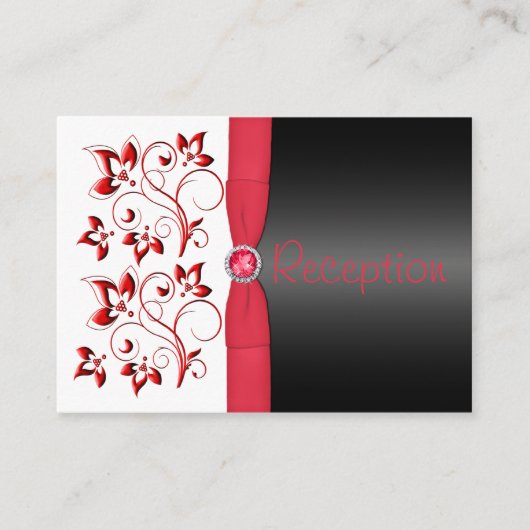 Rote, schwarze und weiße Empfang-Abschlusskarte Begleitkarte (Vorderseite)