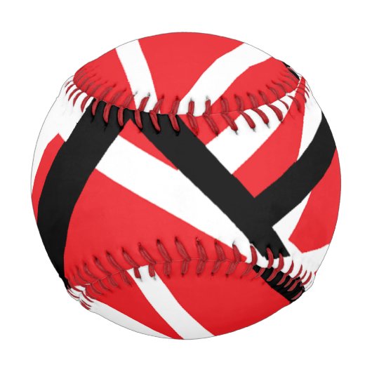 rote, schwarze und weiße Grafik Baseball (Vorderseite)