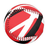 rote, schwarze und weiße Grafik Baseball (Vorderseite Links)