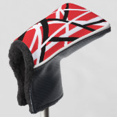rote, schwarze und weiße Grafik Golf Headcover (3/4 Vorderseite)