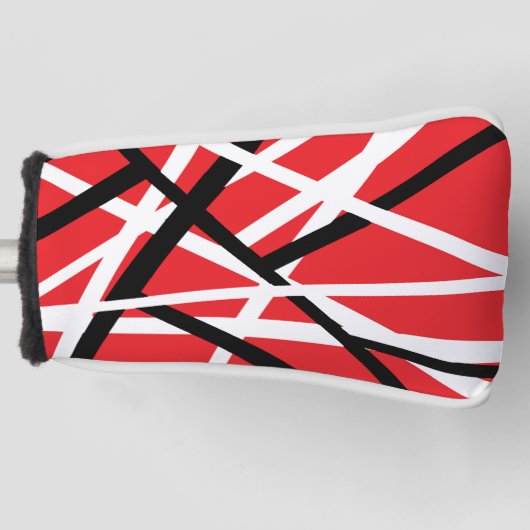 rote, schwarze und weiße Grafik Golf Headcover (Vorderseite)