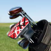 rote, schwarze und weiße Grafik Golf Headcover (In Situ)