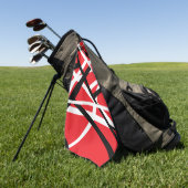 rote, schwarze und weiße Grafik Golfhandtuch (Gras)