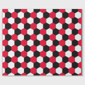 Rote, schwarze und weiße Hexagons Geschenkpapier (Flach)