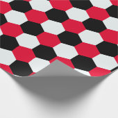 Rote, schwarze und weiße Hexagons Geschenkpapier (Ecke)