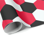 Rote, schwarze und weiße Hexagons Geschenkpapier (Rolleneckpunkt)