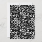 Rote, schwarze und weiße Mustache & Lips Damask Ho Save The Date (Rückseite)