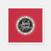 Rote, Schwarze und Weiße New Yorker City-Logo Serviette (Vorderseite)