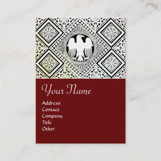 ROTE, SCHWARZE UND WEISSE ROMAN-MOTIFS AUS DEM DAM VISITENKARTE (Vorderseite)