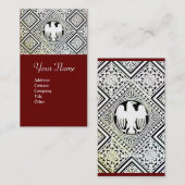 ROTE, SCHWARZE UND WEISSE ROMAN-MOTIFS AUS DEM DAM VISITENKARTE (Vorne/Hinten)