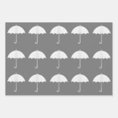 Rote, schwarze und weiße Schirme Geschenkpapier Set (Vorderseite 3)