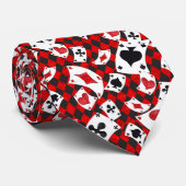 Rote, schwarze und weiße Spielkarten Krawatte (Gerollt)