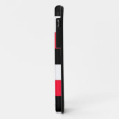 Rote, schwarze und weiße Streifen Case-Mate iPhone Hülle (Hinten/Links)