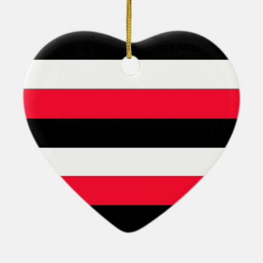 Rote, schwarze und weiße Streifen Keramikornament (Hinten)