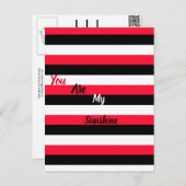 Rote, schwarze und weiße Streifen Postkarte (Vorne/Hinten)