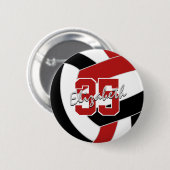 rote schwarze Volleyball-Mannschaft Geschenke Button (Vorne & Hinten)