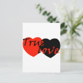 Rote schwarze wahre Liebe-Herzen n Postkarte (Stehend Vorderseite)