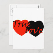 Rote schwarze wahre Liebe-Herzen n Postkarte (Vorne/Hinten)
