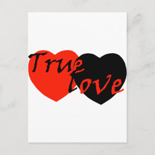 Rote schwarze wahre Liebe-Herzen n Postkarte