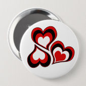 Rote, schwarze, weiße Herzen, Valentinstag . Button (Vorne & Hinten)