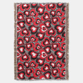 Rote, schwarze, weiße Herzen, Valentinstag . Decke (Vorderseite Vertikal)