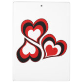 Rote, schwarze, weiße Herzen, Valentinstag . Klemmbrett (Rückseite)