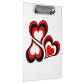 Rote, schwarze, weiße Herzen, Valentinstag . Klemmbrett (Rechts)