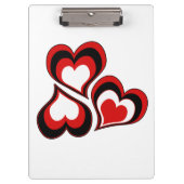 Rote, schwarze, weiße Herzen, Valentinstag . Klemmbrett (Vorderseite)