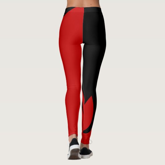 Rote schwarze Workout Leggings (Rückseite)